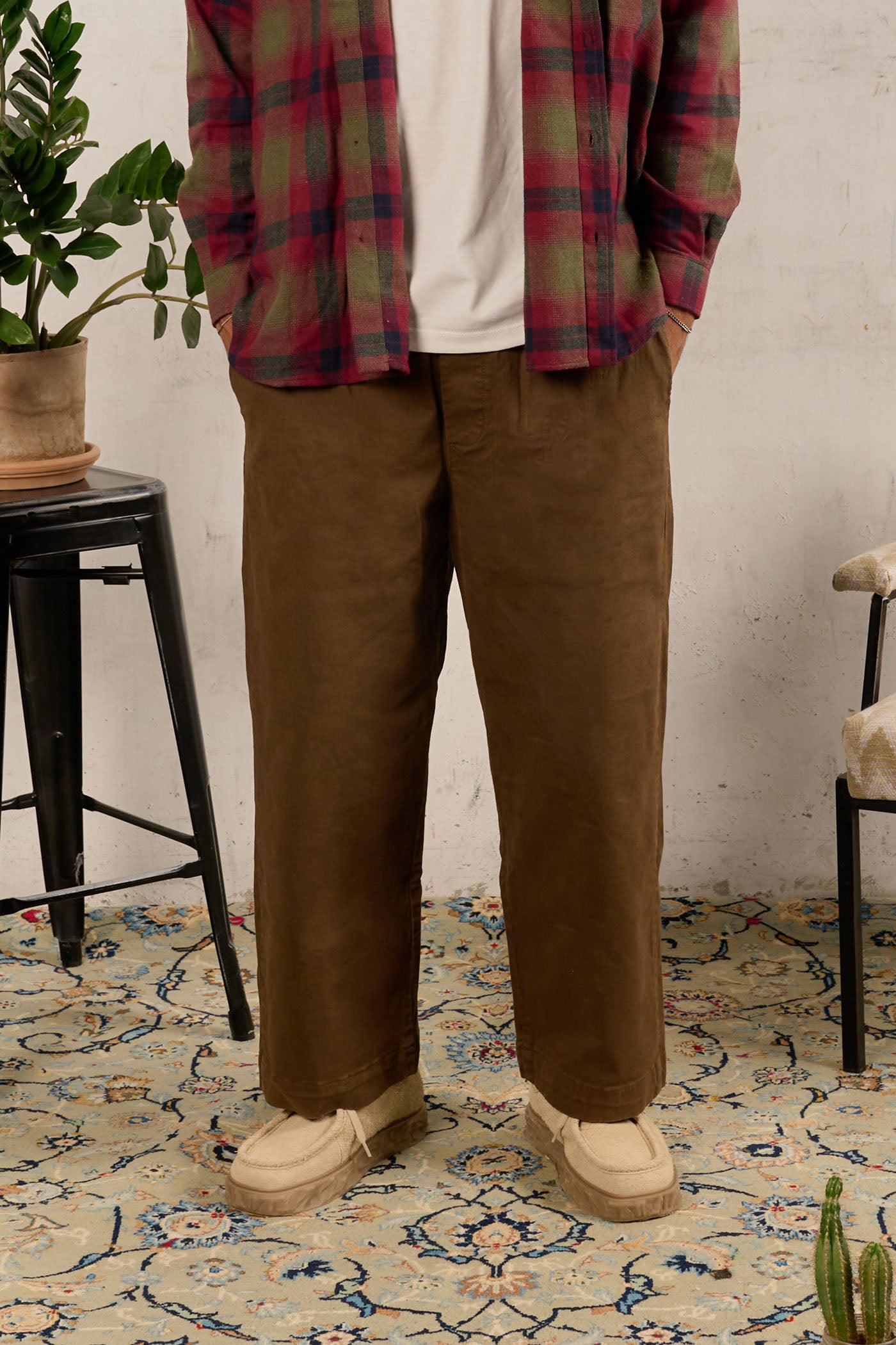 PERSEO Belted Herringbone Trousers